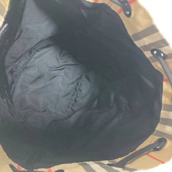 BURBERRY Hand Bag check purse Pouch Nylon Beige - Picture 5 of 13